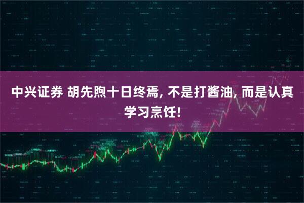 中兴证券 胡先煦十日终焉, 不是打酱油, 而是认真学习烹饪!